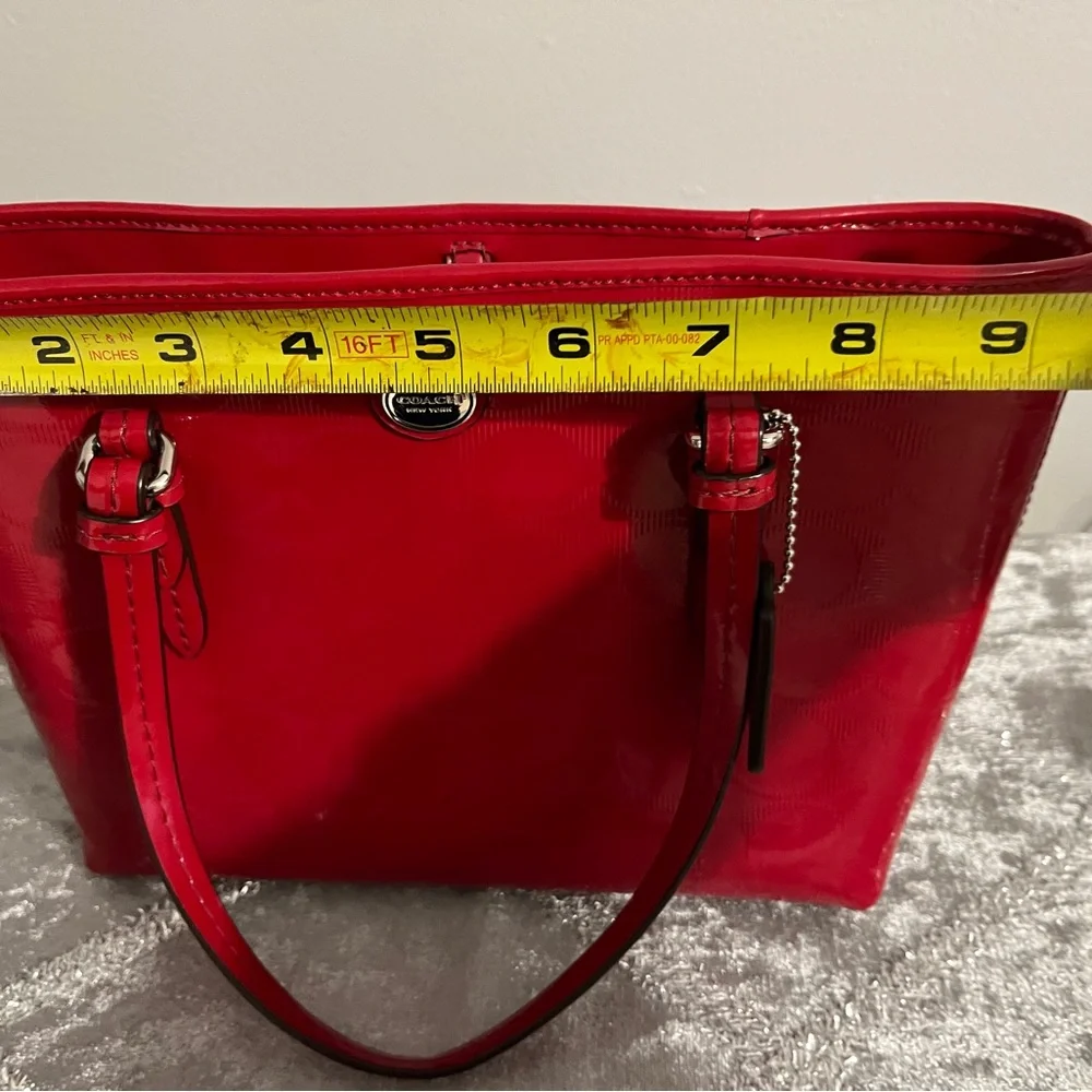 Coach Glossy Red Tote Bag - Picture 5 of 7